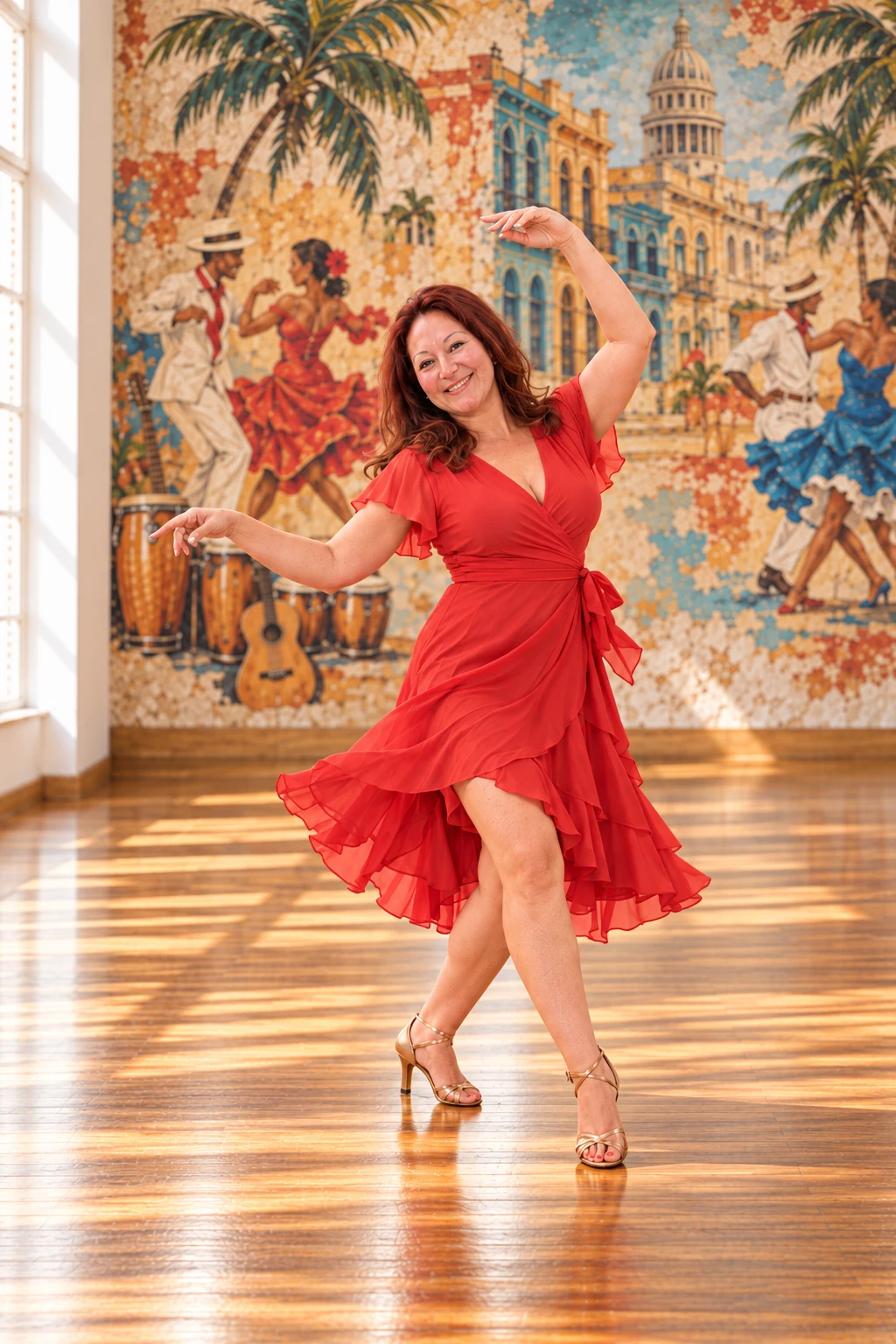 Ritratto di Divina mentre balla da sola, creato con IA dalla sua foto
